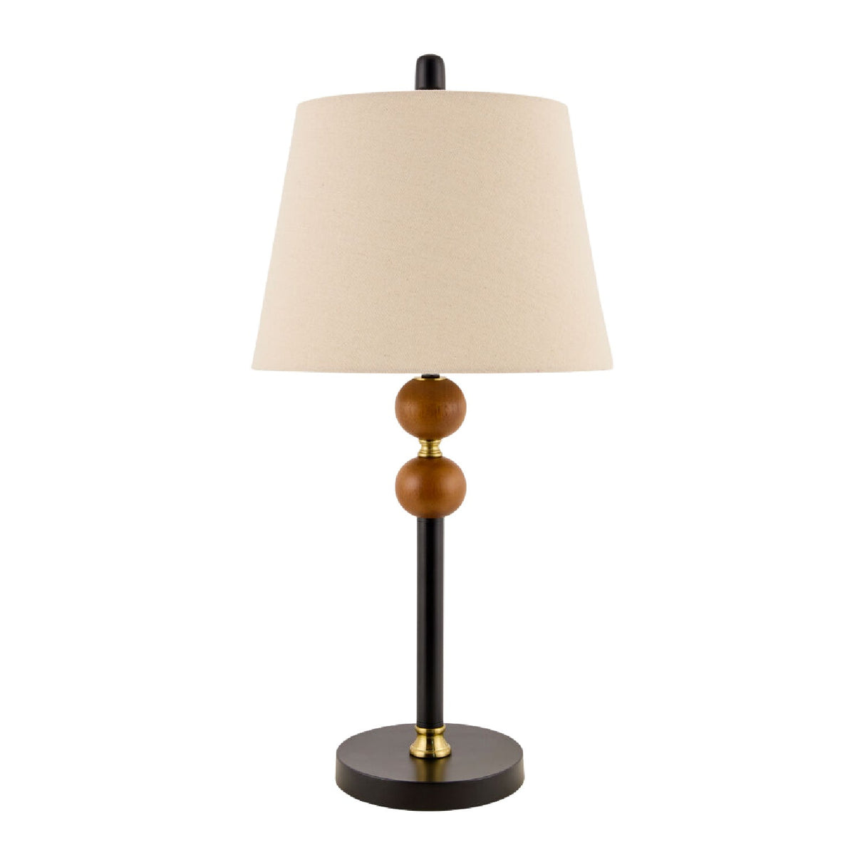 Modern European furniture - Beige Linen Rubberwood Table Lamp - www.oroa.com