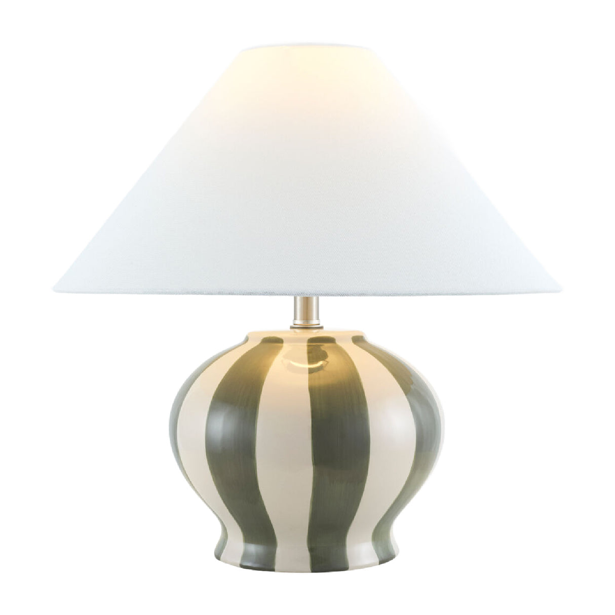 Modern European furniture - Lined Round Ceramic Table Lamp - www.oroa.com