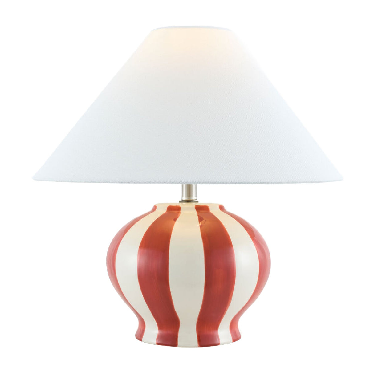 Modern European furniture - Lined Round Ceramic Table Lamp - www.oroa.com