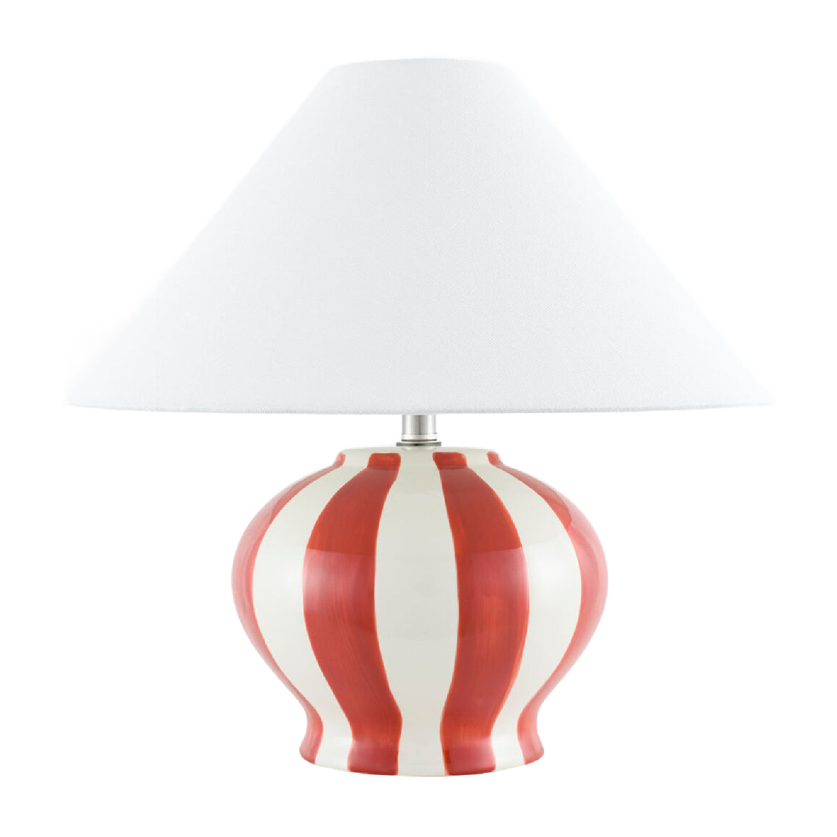 Modern European furniture - Lined Round Ceramic Table Lamp - www.oroa.com