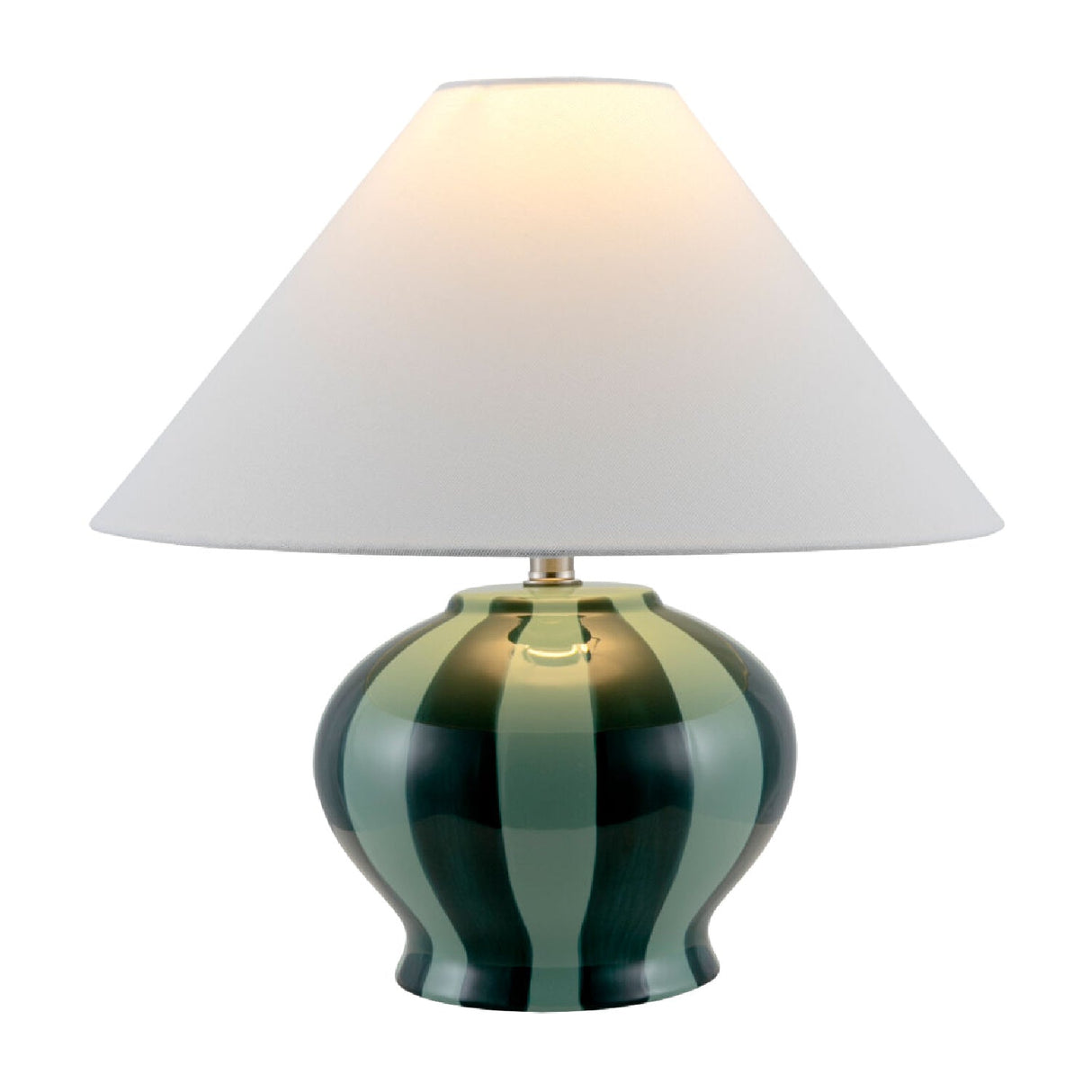 Modern European furniture - Lined Round Ceramic Table Lamp - www.oroa.com