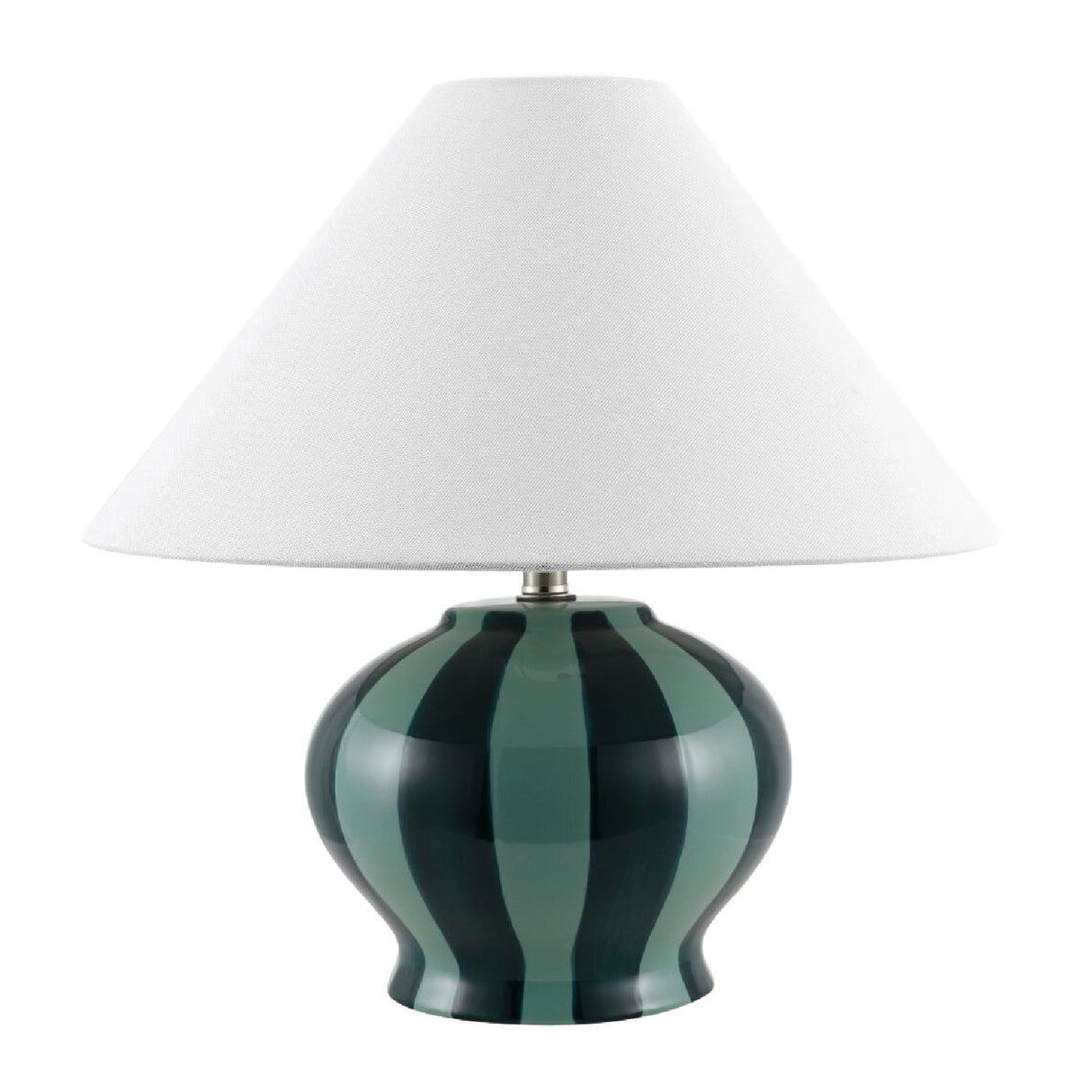 Modern European furniture - Lined Round Ceramic Table Lamp - www.oroa.com