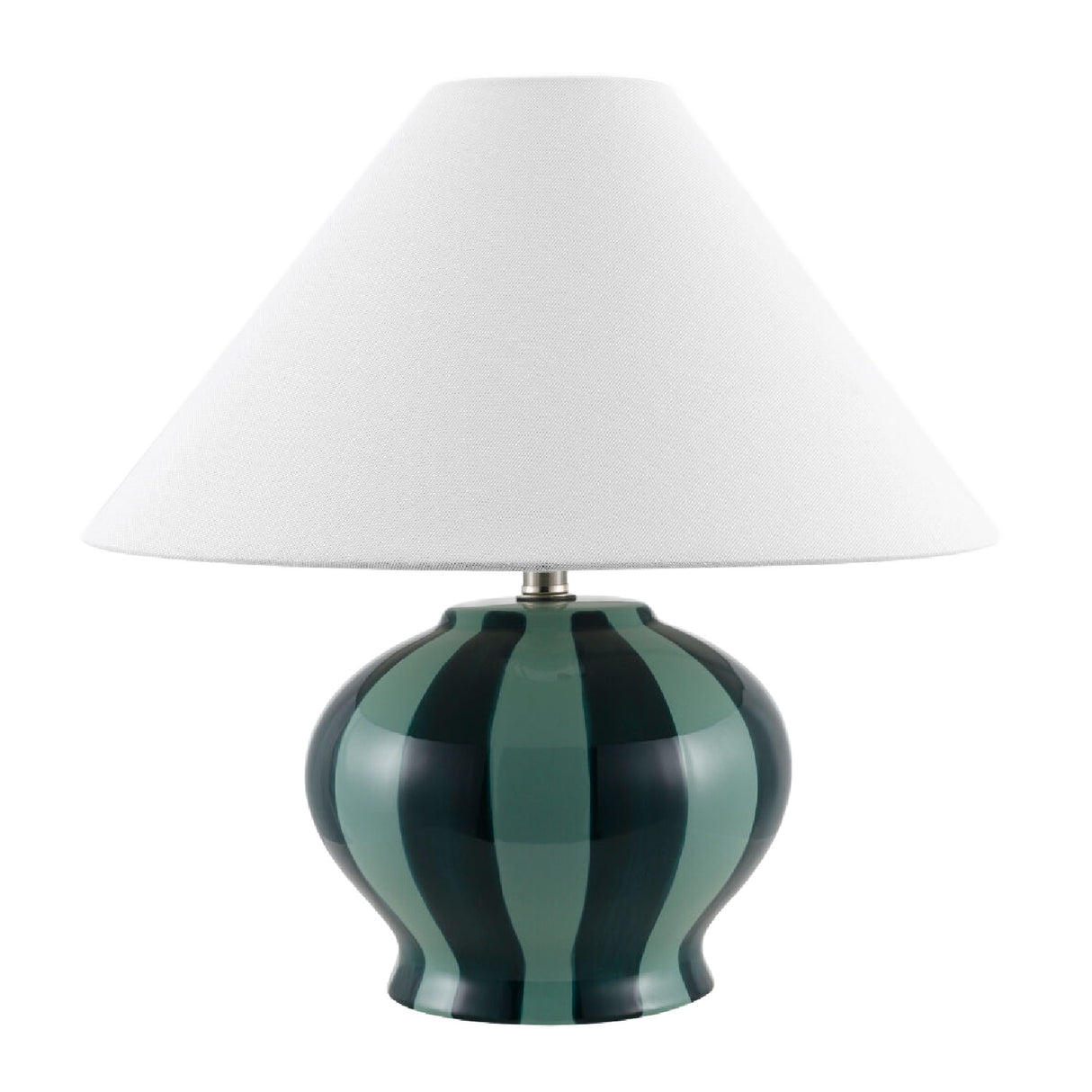 Modern European furniture - Lined Round Ceramic Table Lamp - www.oroa.com