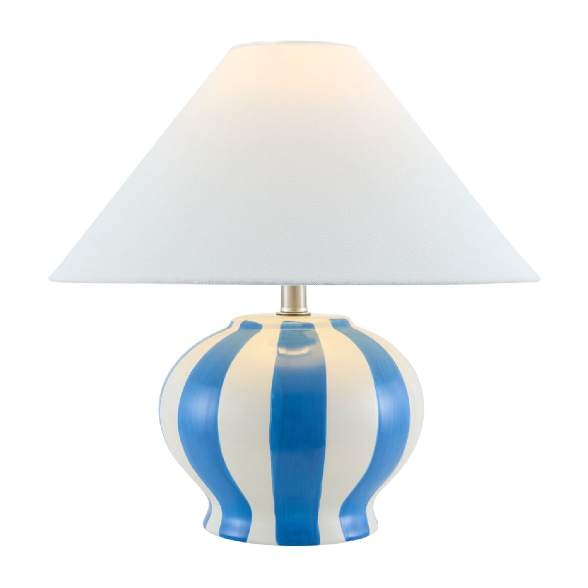 Modern European furniture - Lined Round Ceramic Table Lamp - www.oroa.com