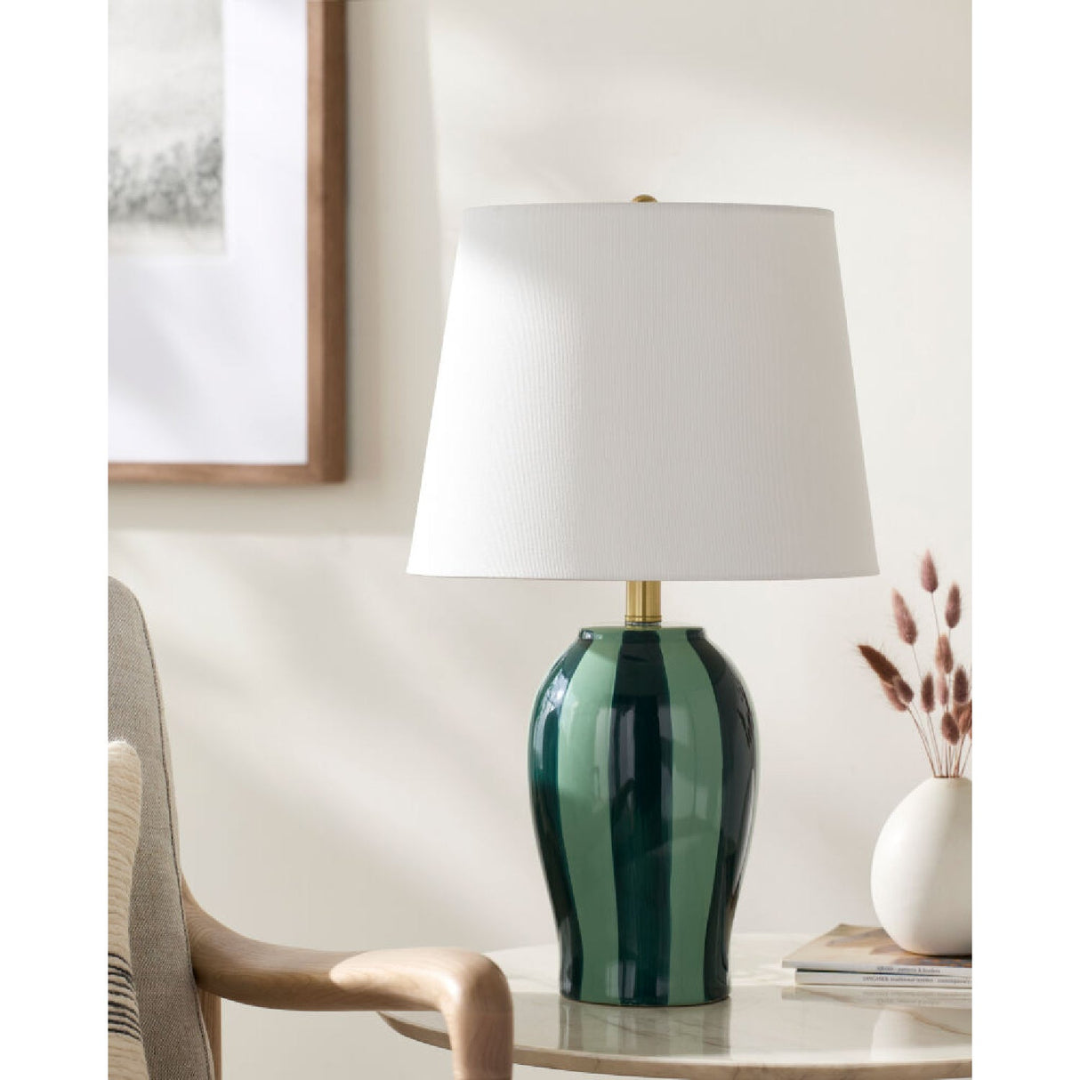 Modern European furniture - Striped Ceramic Table Lamp - www.oroa.com