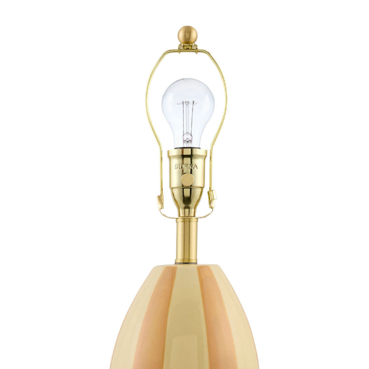 Modern European furniture - Yellow Striped Ceramic Table Lamp - www.oroa.com