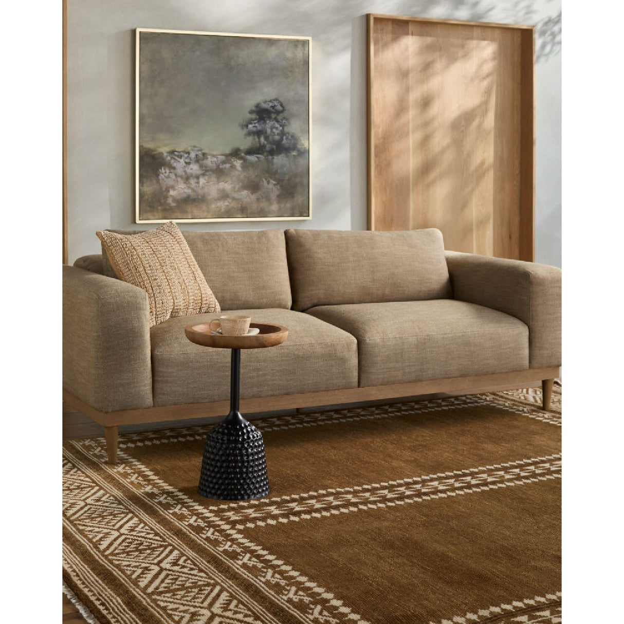 Modern European furniture - Brown Wool Blend Printed Carpet - www.oroa.com
