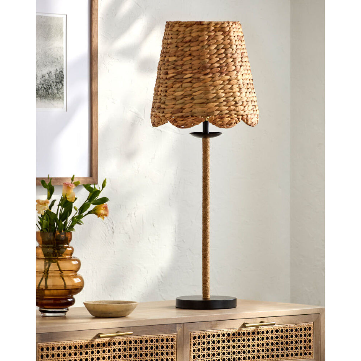 Modern European furniture - Braided Seagrass Accent Table Lamp - www.oroa.com