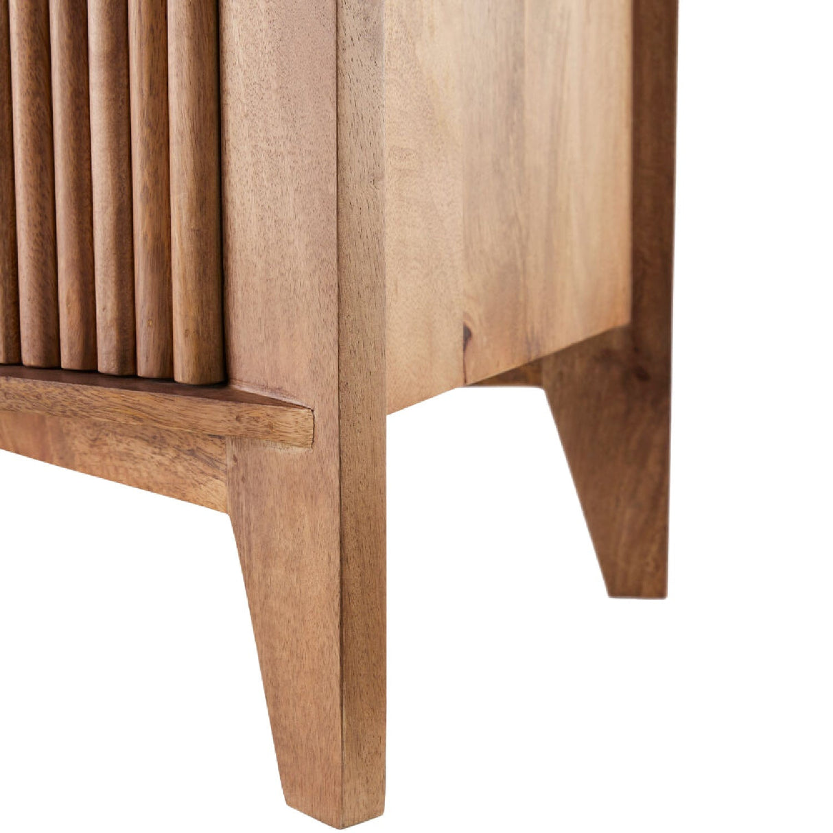 Modern European furniture - Reeded Mango Wood Cabinet - www.oroa.com