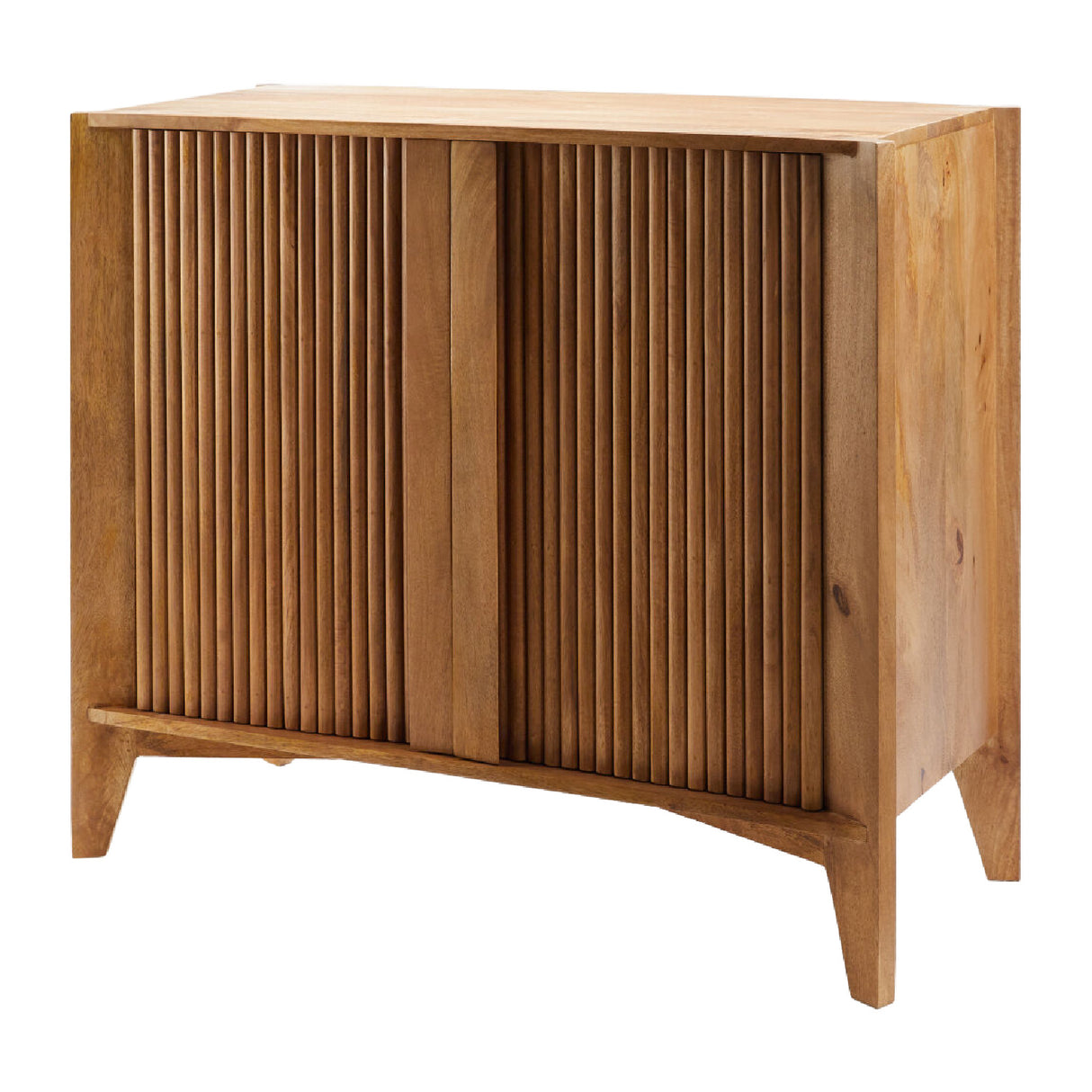 Modern European furniture - Reeded Mango Wood Cabinet - www.oroa.com