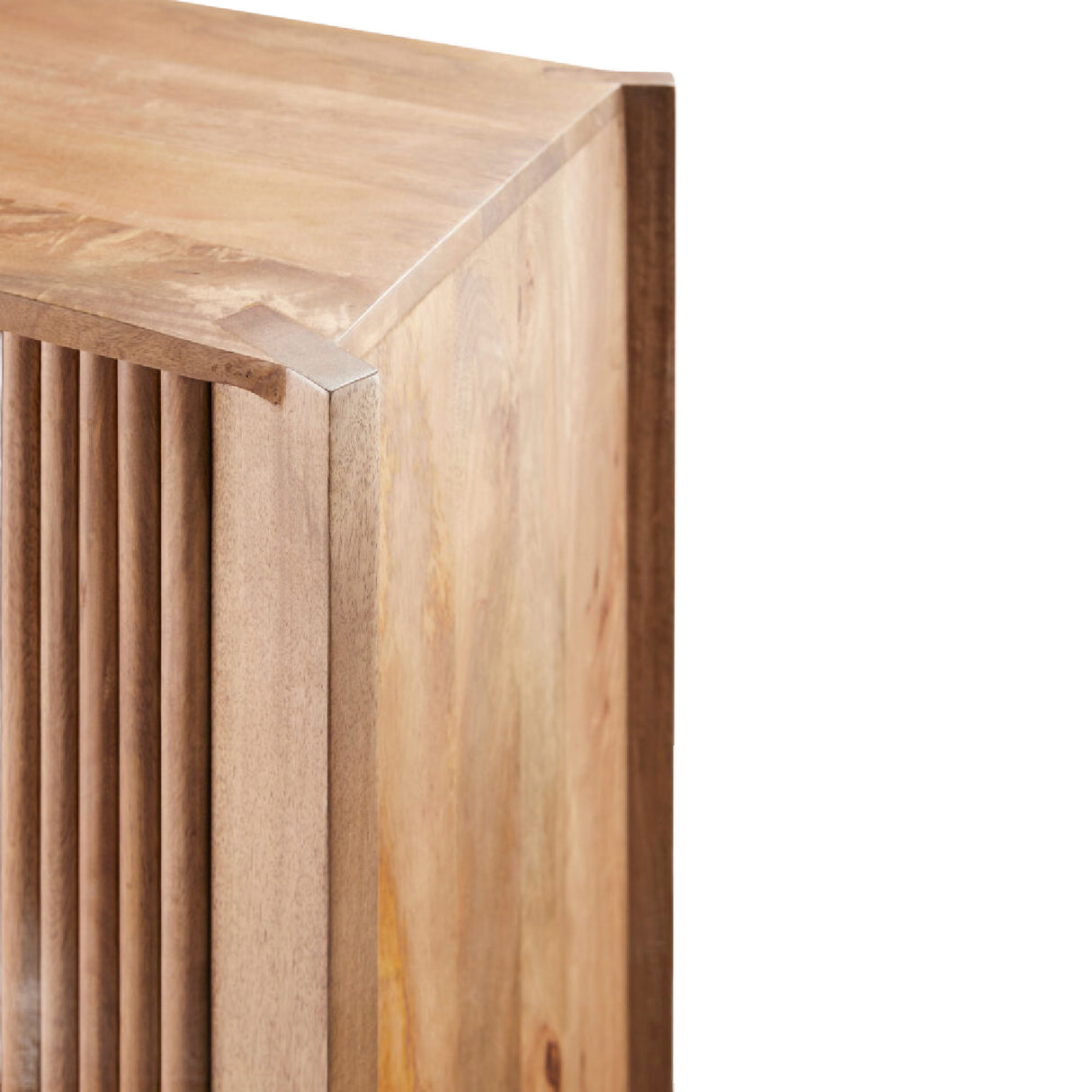 Modern European furniture - Reeded Mango Wood Cabinet - www.oroa.com