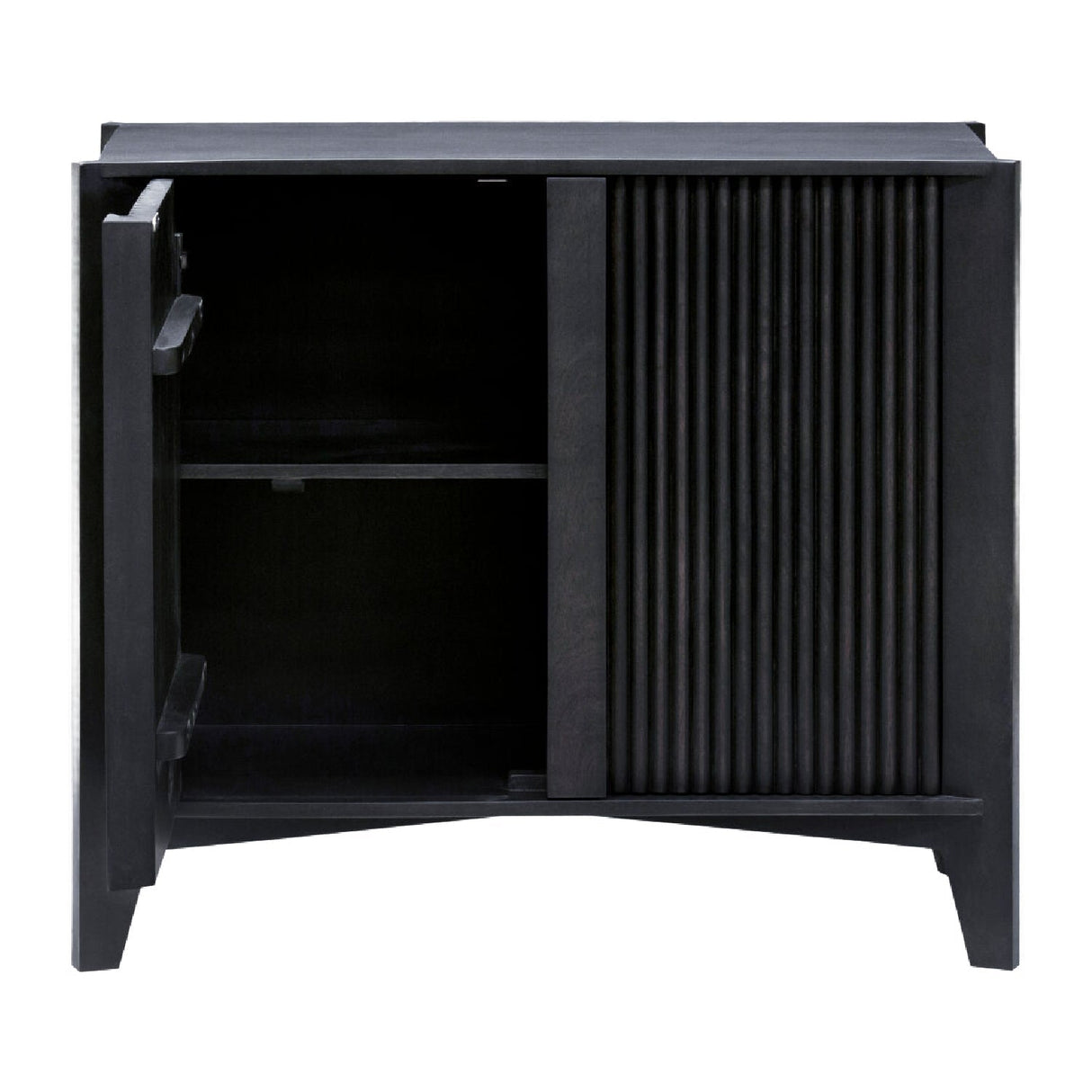 Modern European furniture - Reeded Mango Wood Cabinet - www.oroa.com