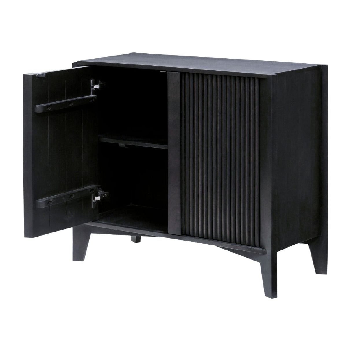 Modern European furniture - Reeded Mango Wood Cabinet - www.oroa.com