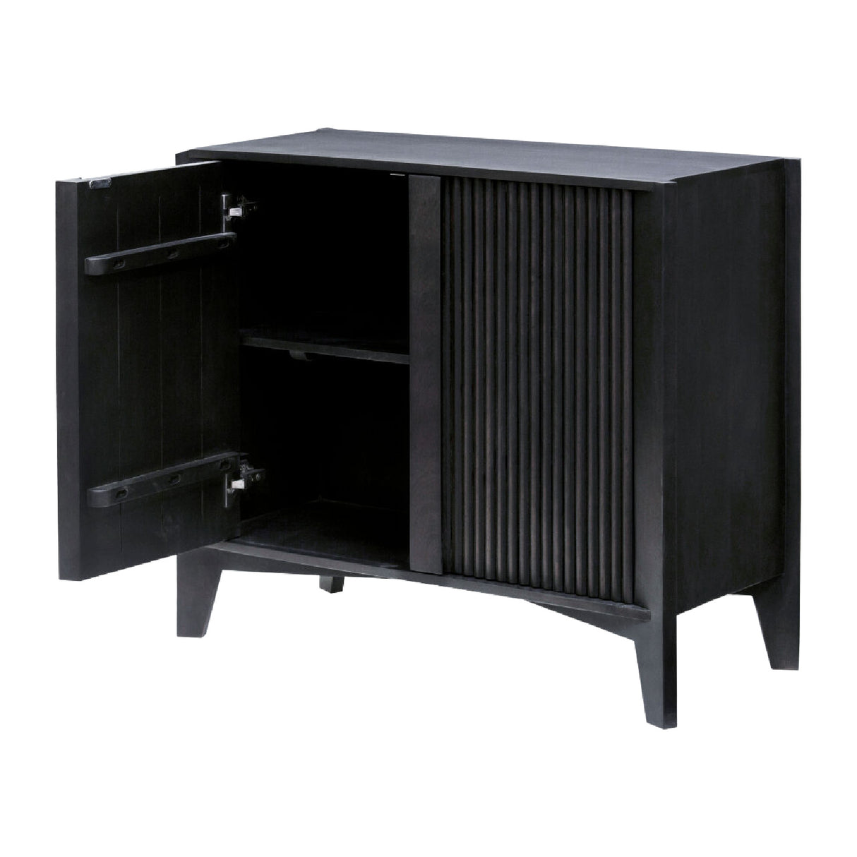 Modern European furniture - Reeded Mango Wood Cabinet - www.oroa.com
