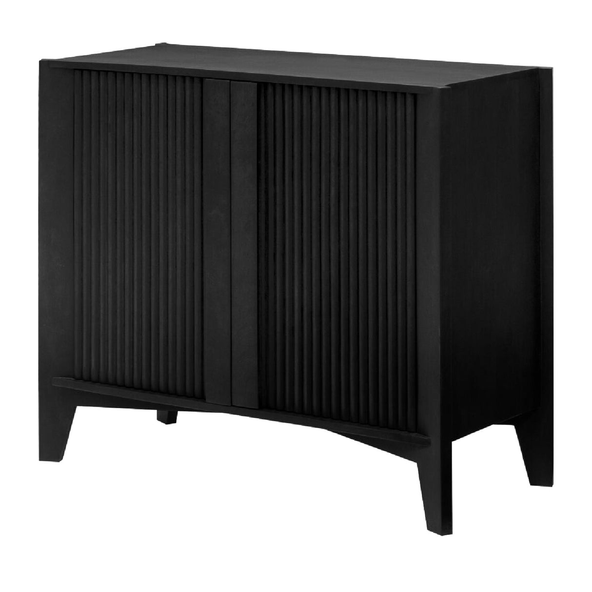 Modern European furniture - Reeded Mango Wood Cabinet - www.oroa.com