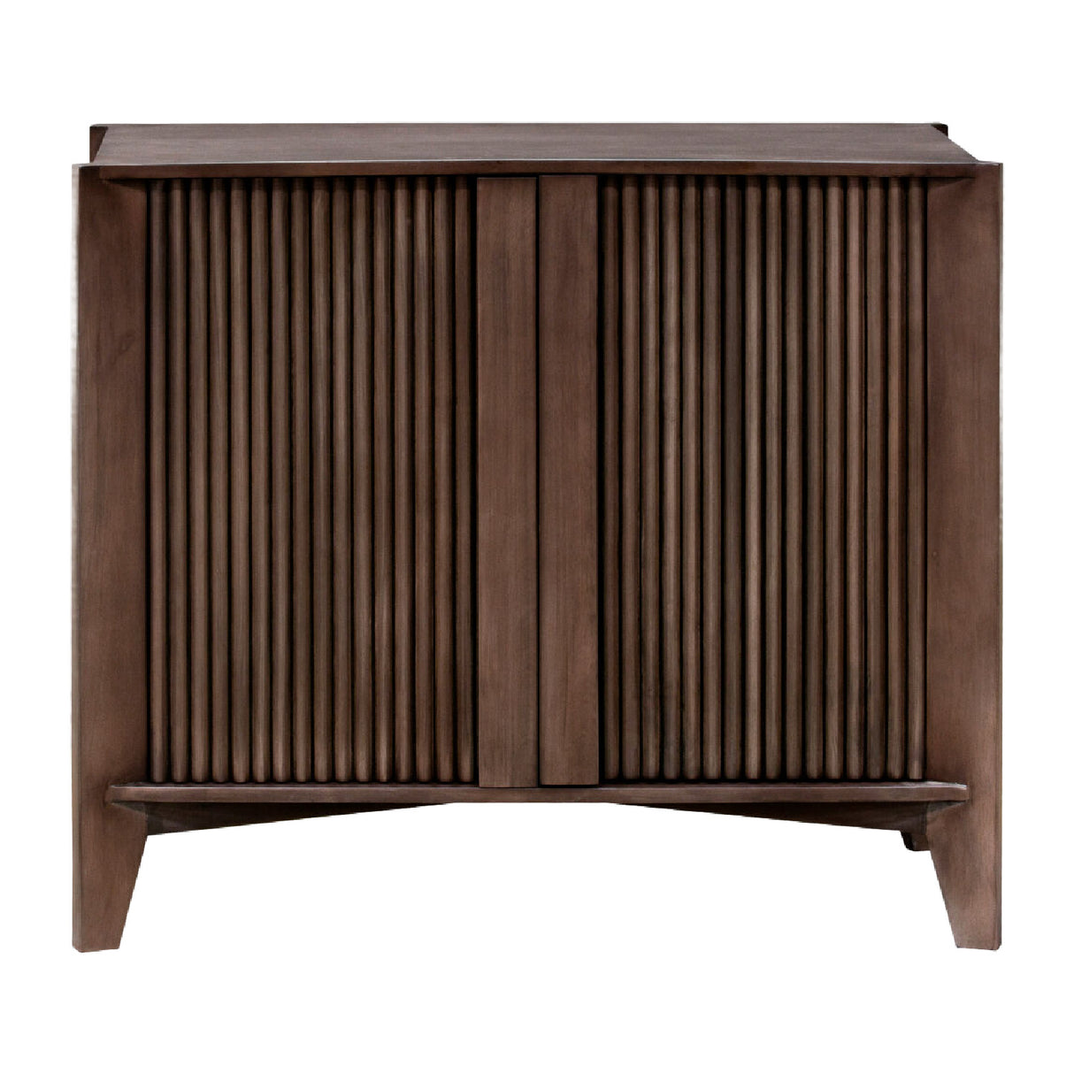 Modern European furniture - Reeded Mango Wood Cabinet - www.oroa.com