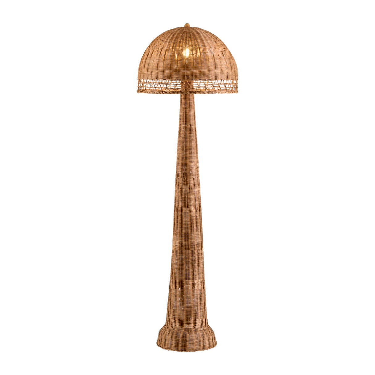 Modern European furniture - Natural Rattan Dome Floor Lamp - www.oroa.com