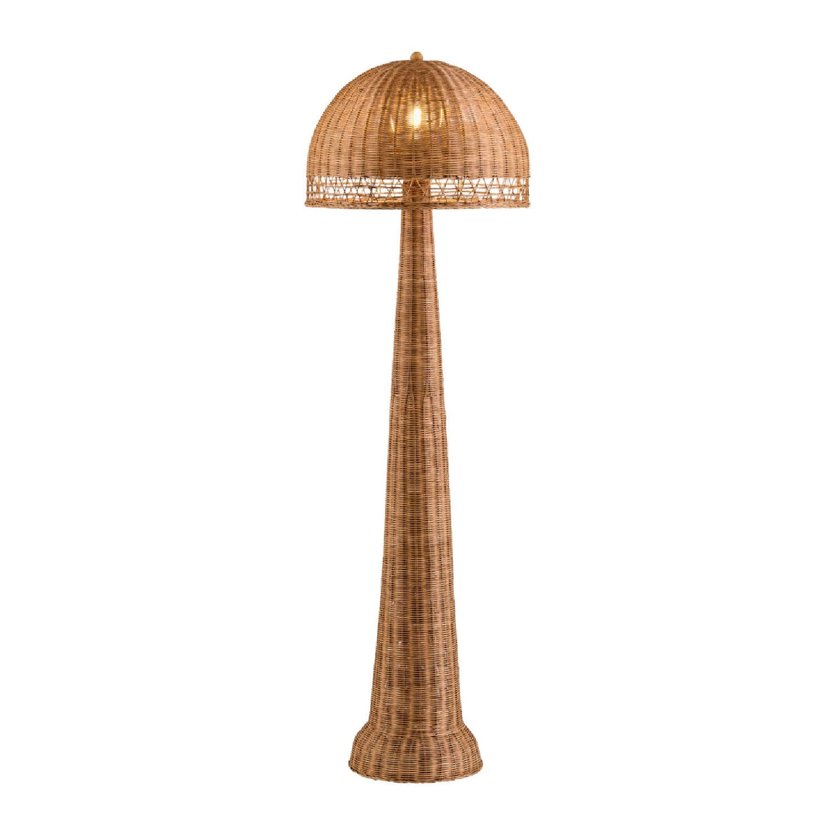 Modern European furniture - Natural Rattan Dome Floor Lamp - www.oroa.com