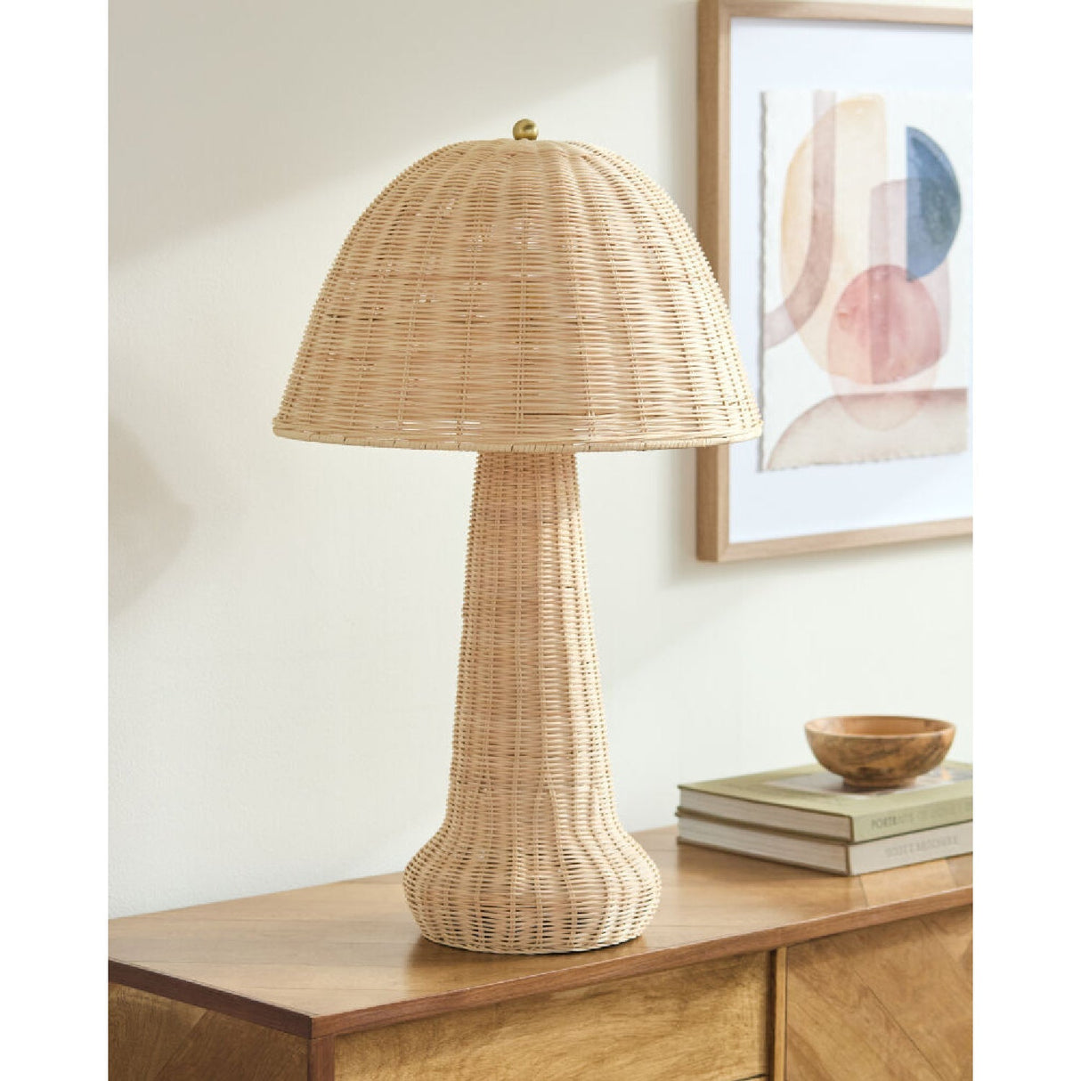 Modern European furniture - Domed Rattan Table Lamp - www.oroa.com