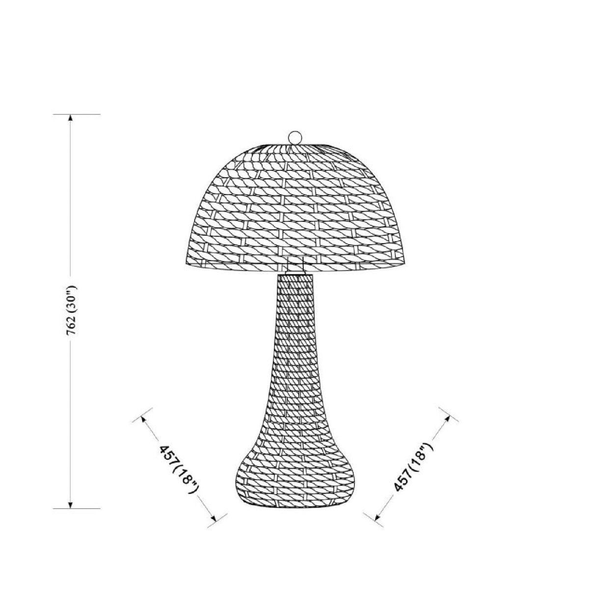 Modern European furniture - Domed Rattan Table Lamp - www.oroa.com
