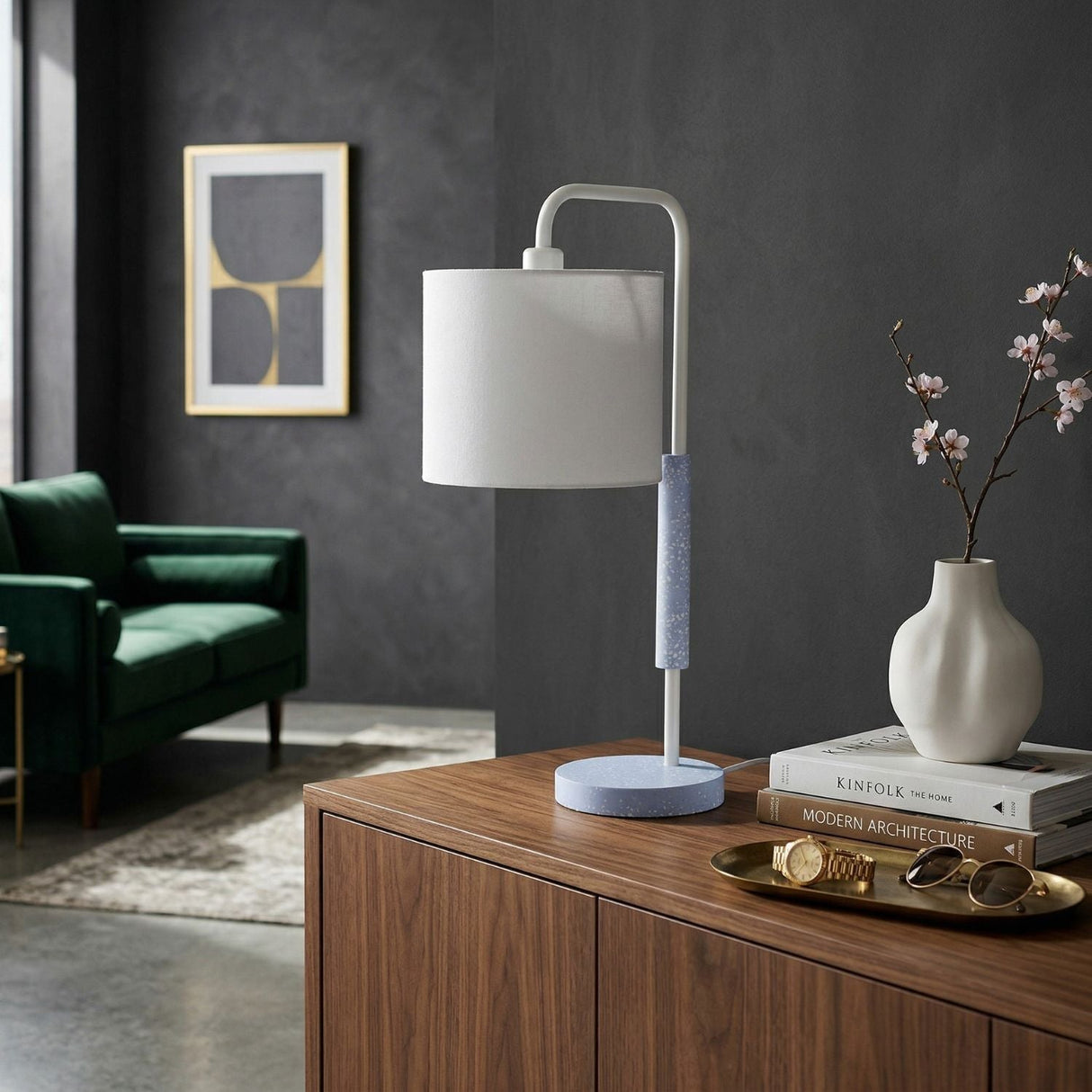 Modern European furniture - Gooseneck Linen Accent Table Lamp - www.oroa.com