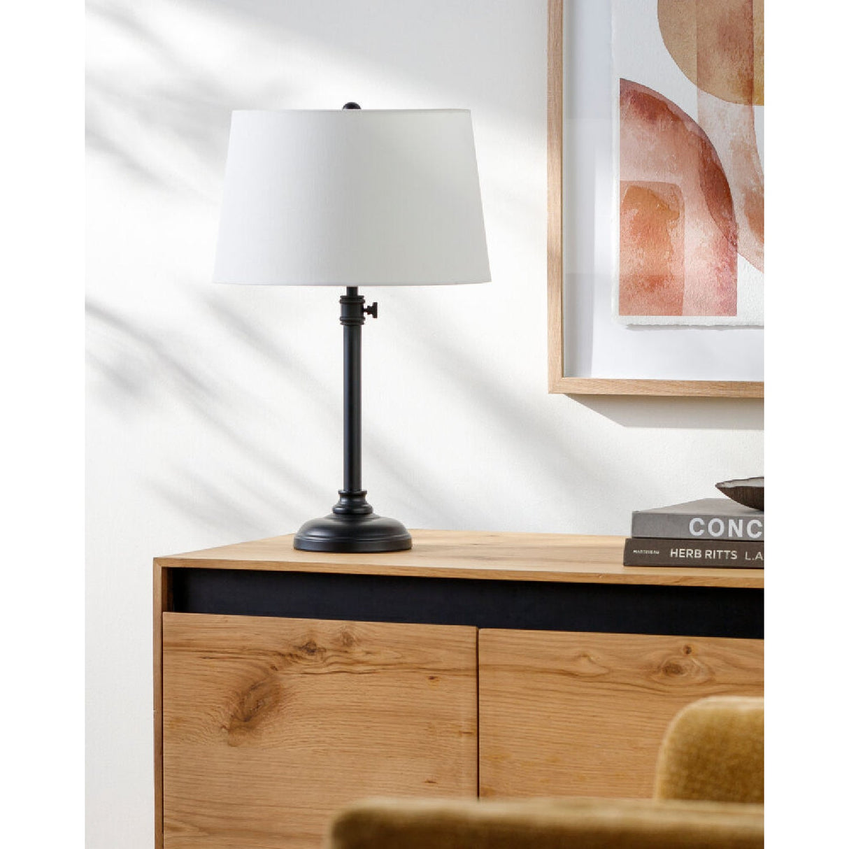 Modern European furniture - Iron Base Linen Table Lamp - www.oroa.com