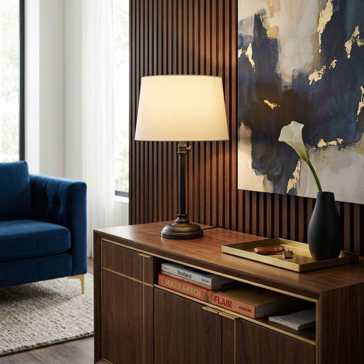 Modern European furniture - Iron Base Linen Table Lamp - www.oroa.com