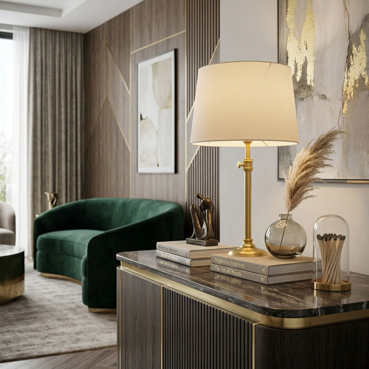 Modern European furniture - Iron Base Linen Table Lamp - www.oroa.com
