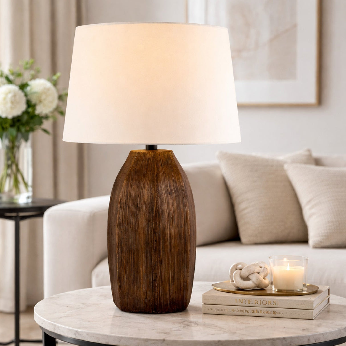 Modern European furniture - Brown Paper Accent Table Lamp - www.oroa.com
