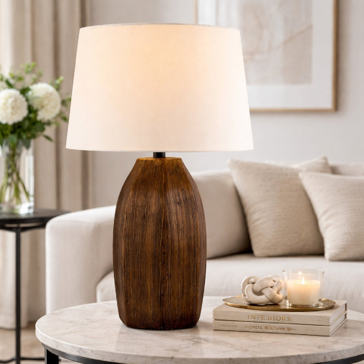 Modern European furniture - Brown Paper Accent Table Lamp - www.oroa.com