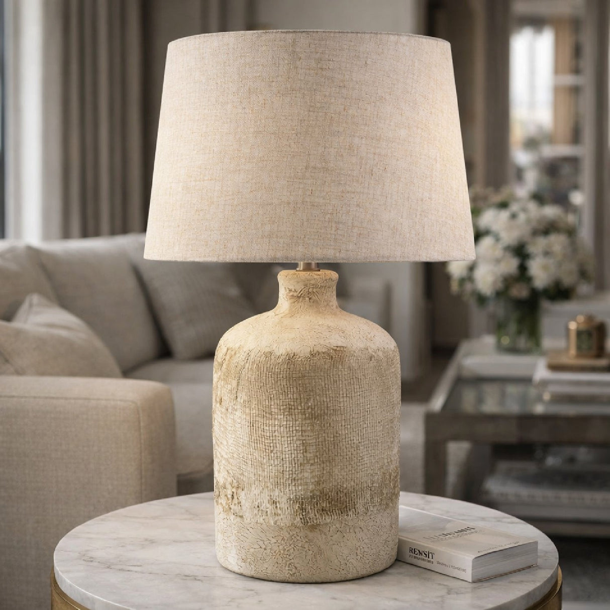 Modern European furniture - Gray Ceramic Table Lamp - www.oroa.com
