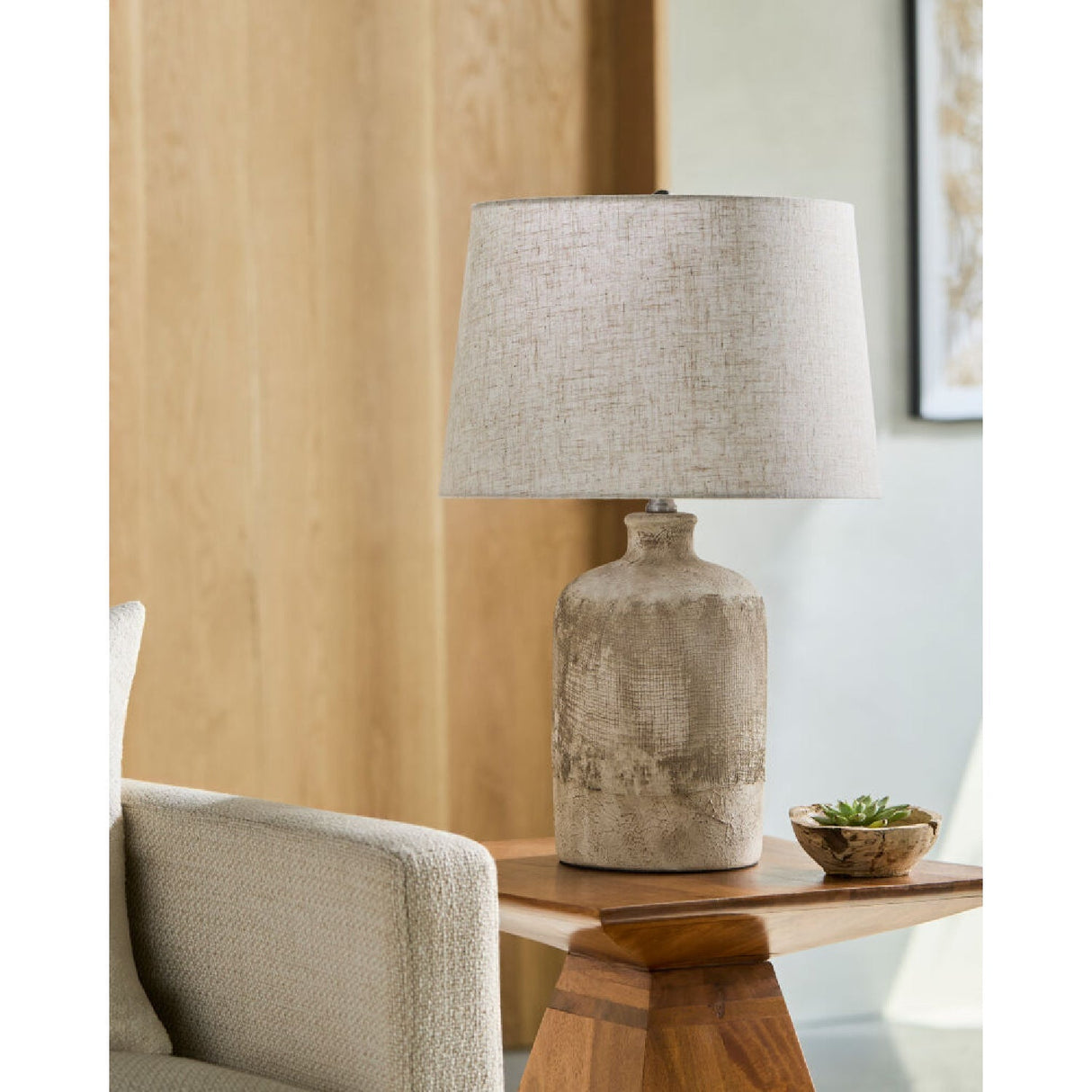 Modern European furniture - Gray Ceramic Table Lamp - www.oroa.com
