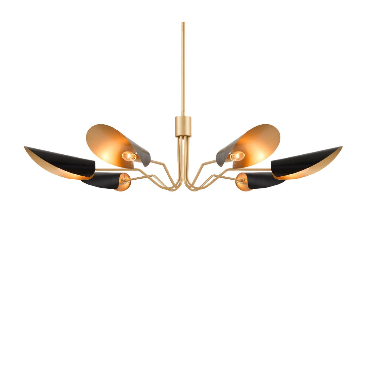 Modern European furniture - Black Metal Shades 6-Light Chandelier - www.oroa.com