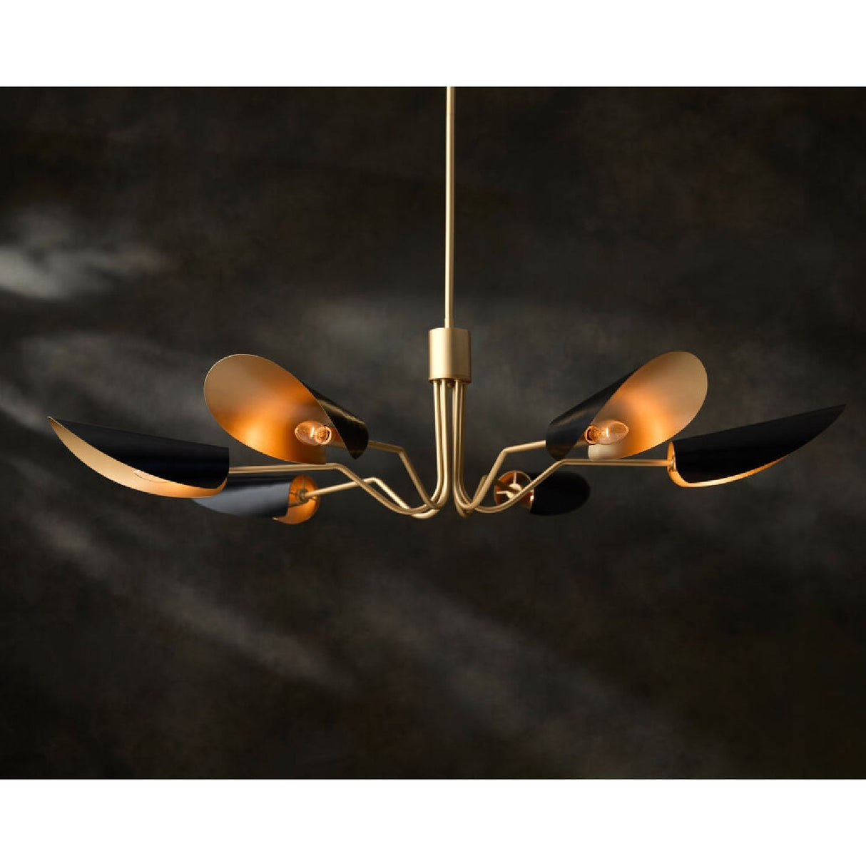 Modern European furniture - Black Metal Shades 6-Light Chandelier - www.oroa.com