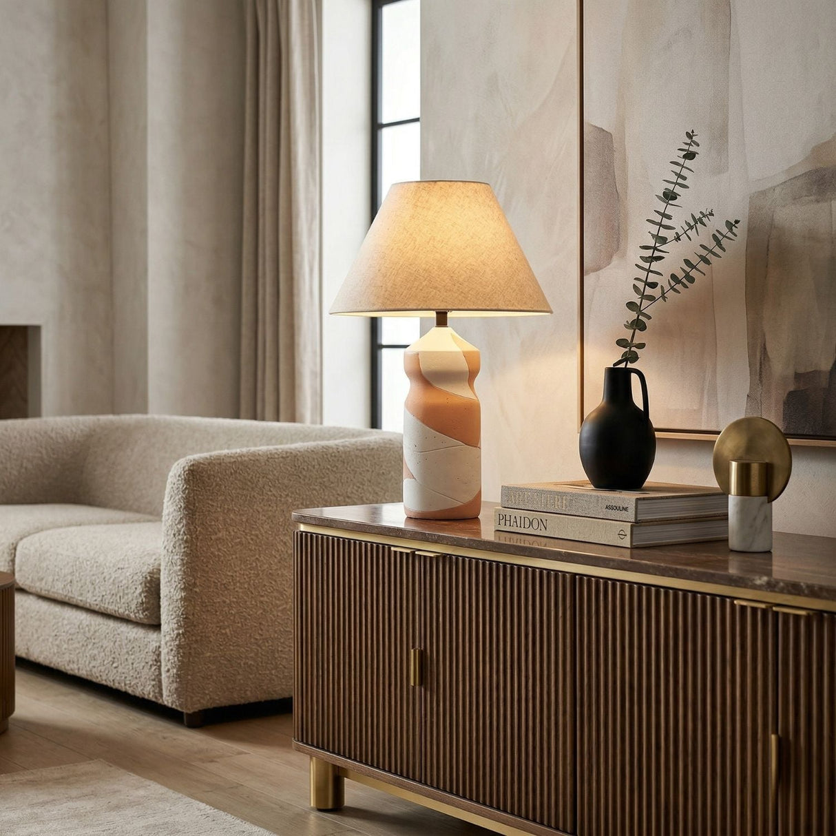 Modern European furniture - Painted Two-Toned Table Lamp - www.oroa.com