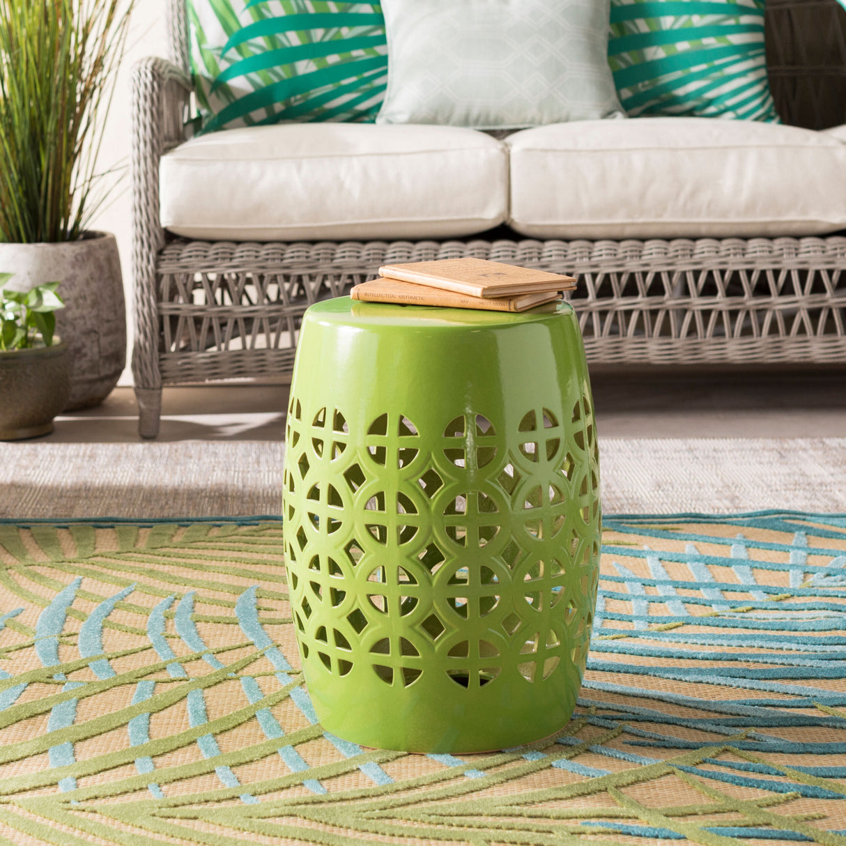 Modern European furniture - Openwork Ceramic Garden Stool - www.oroa.com
