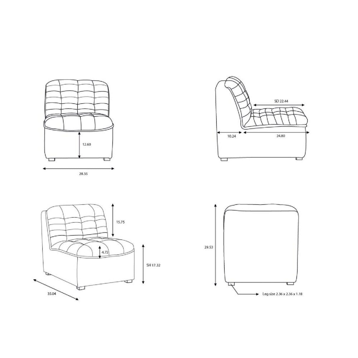 Modern European furniture - Tufted Modular Sofa - www.oroa.com