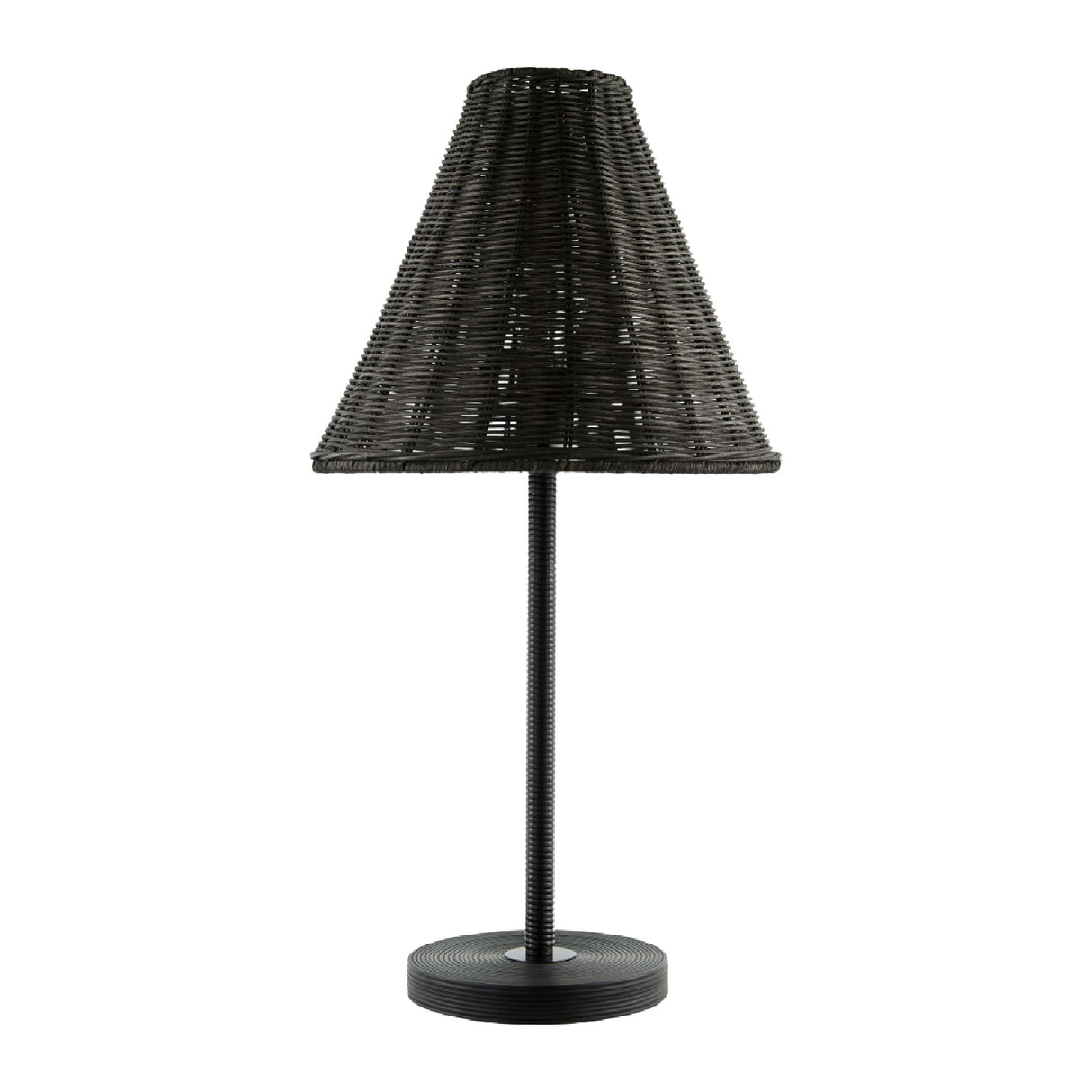 Modern European furniture - Black Rattan Accent Table Lamp - www.oroa.com