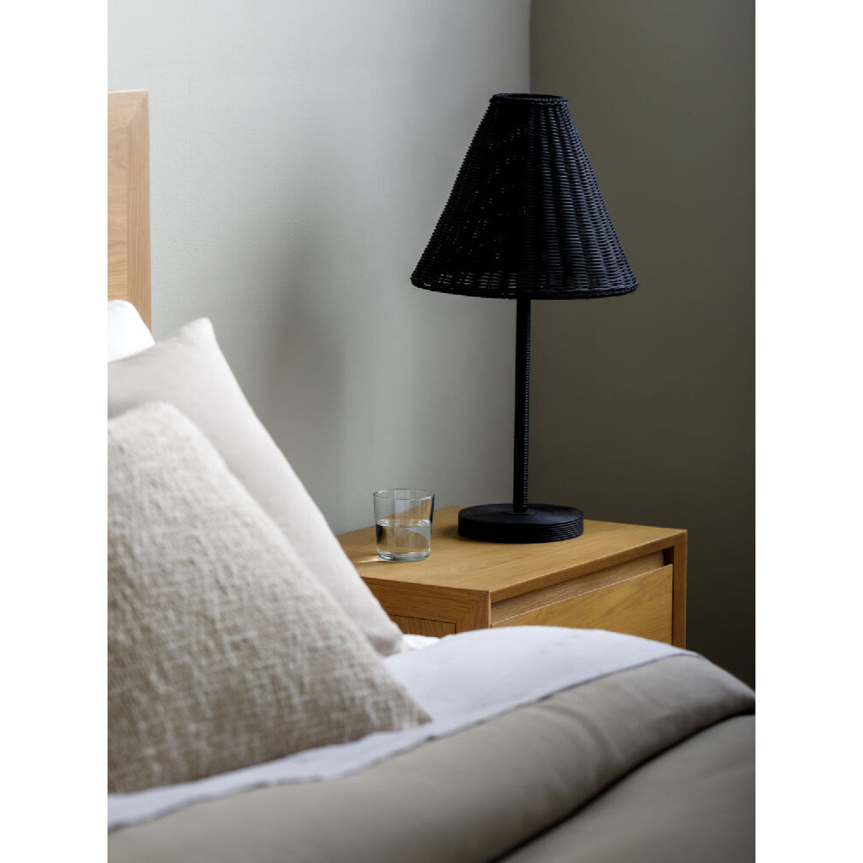 Modern European furniture - Black Rattan Accent Table Lamp - www.oroa.com