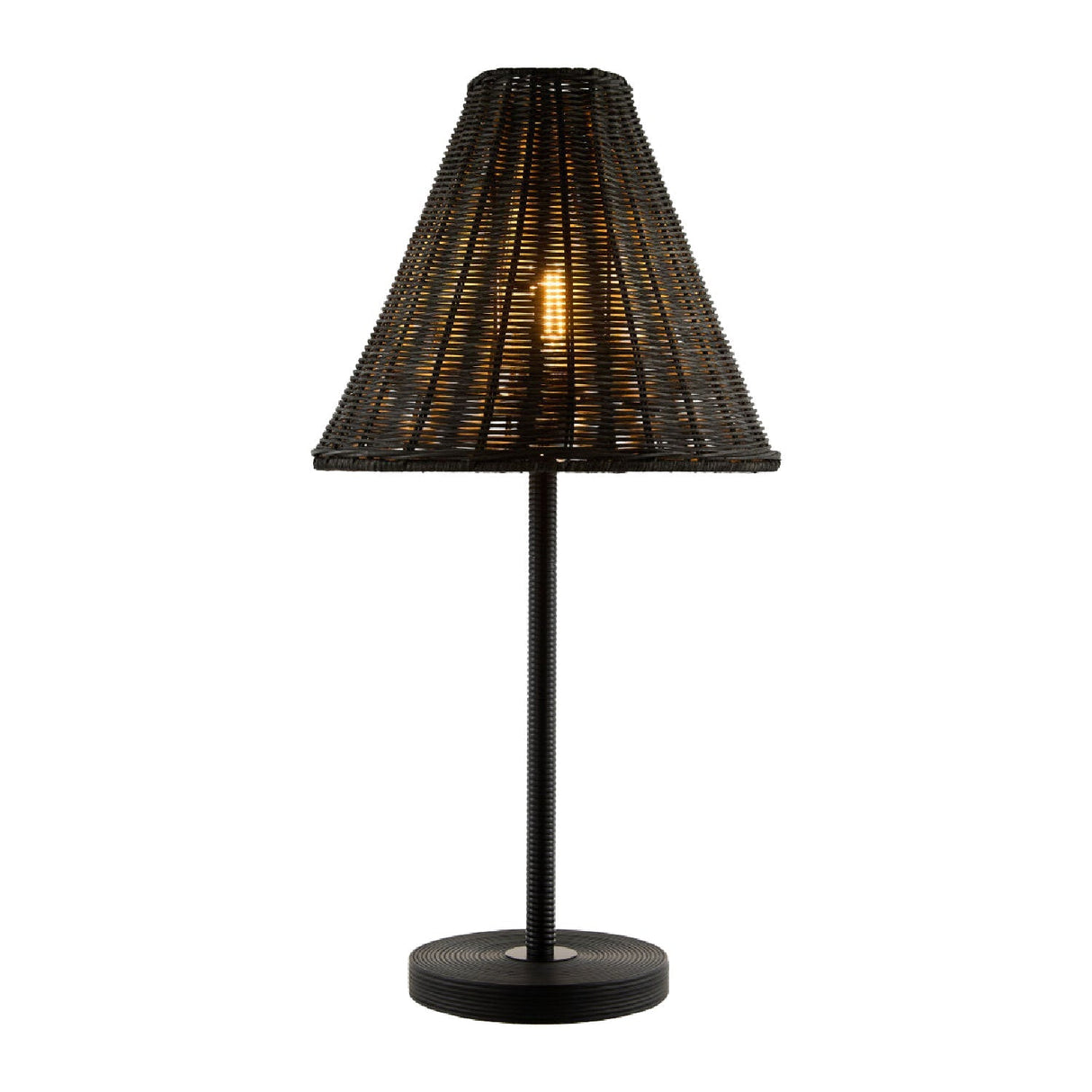 Modern European furniture - Black Rattan Accent Table Lamp - www.oroa.com