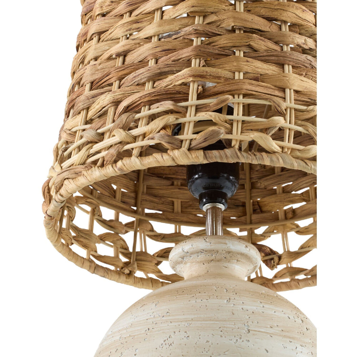 Modern European furniture - Cement Woven Seagrass Table Lamps (2) - www.oroa.com