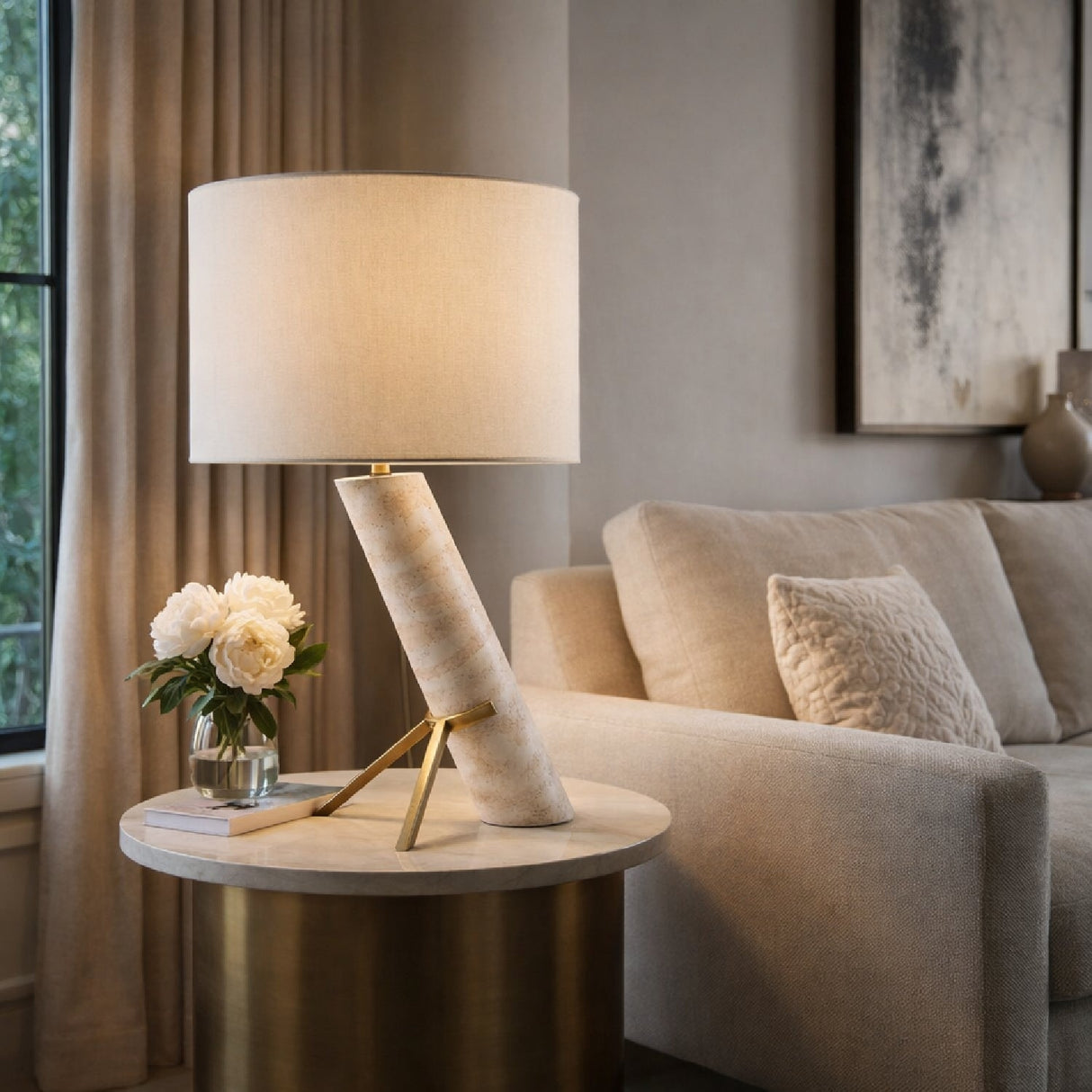 Modern European furniture - Tilted Tube Base Table Lamp - www.oroa.com