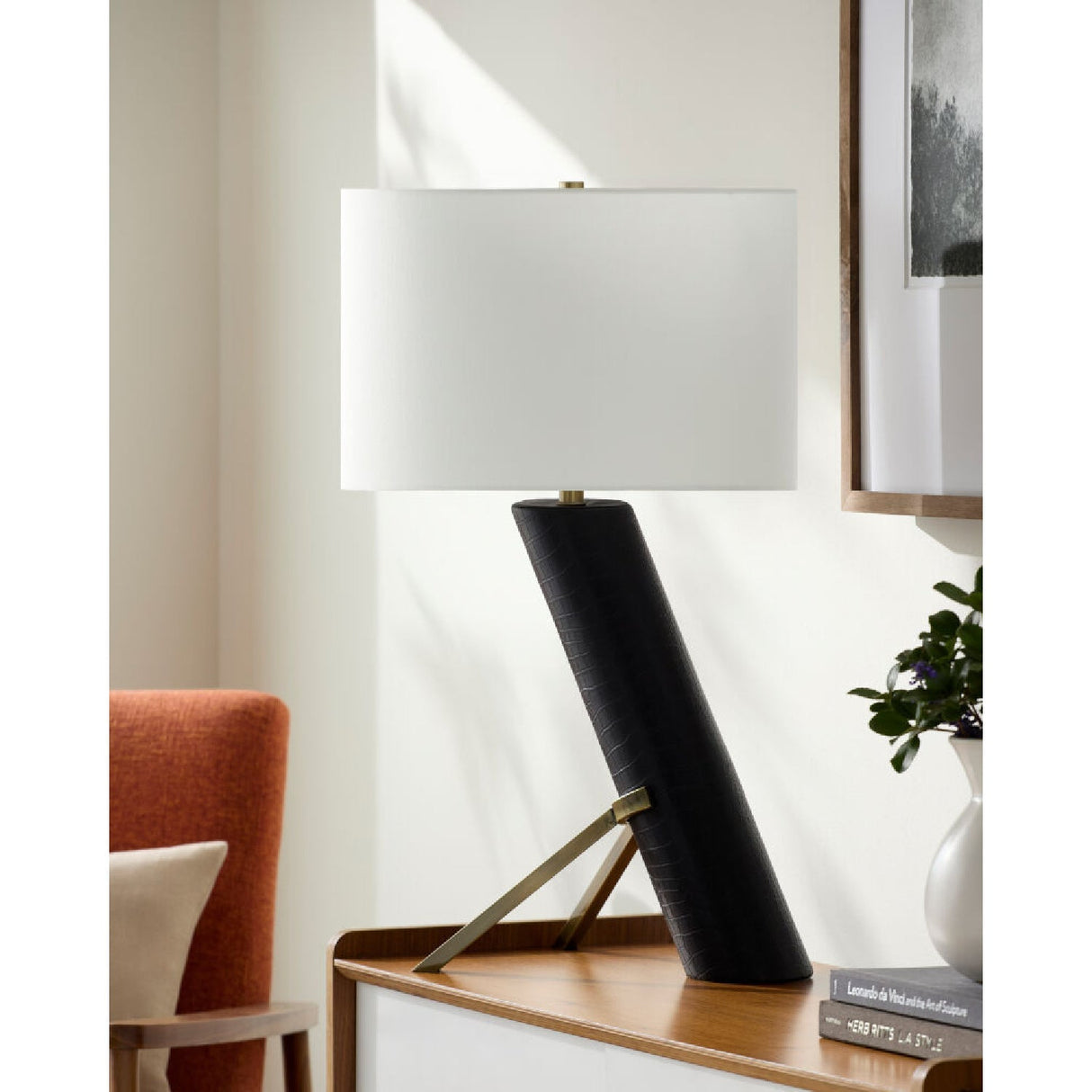 Modern European furniture - Tilted Tube Base Table Lamp - www.oroa.com