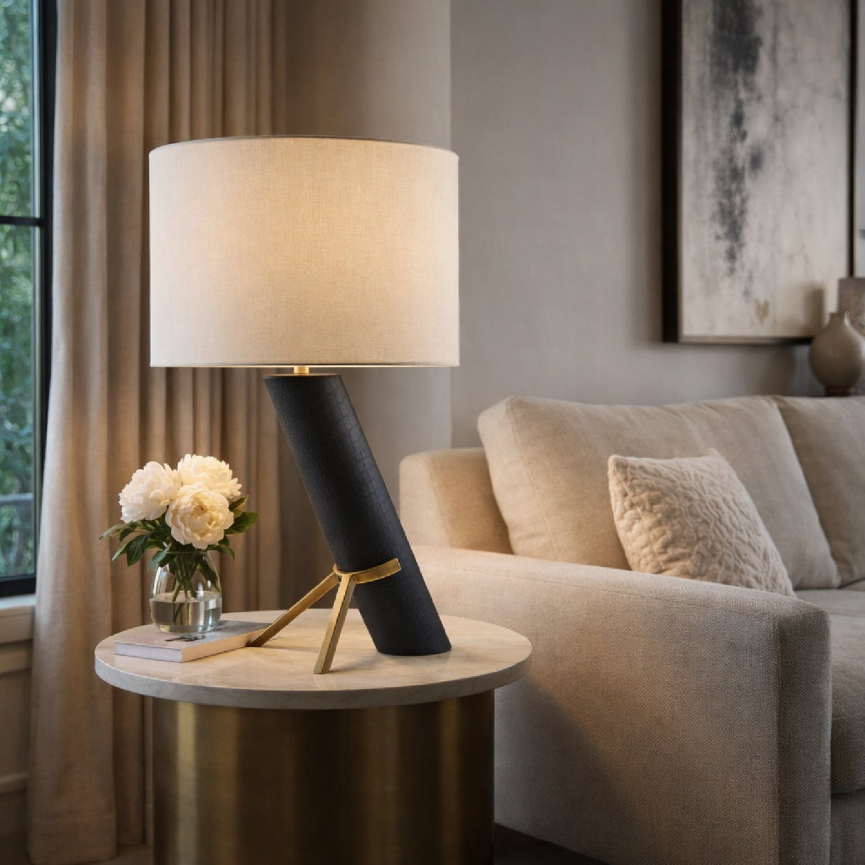 Modern European furniture - Tilted Tube Base Table Lamp - www.oroa.com