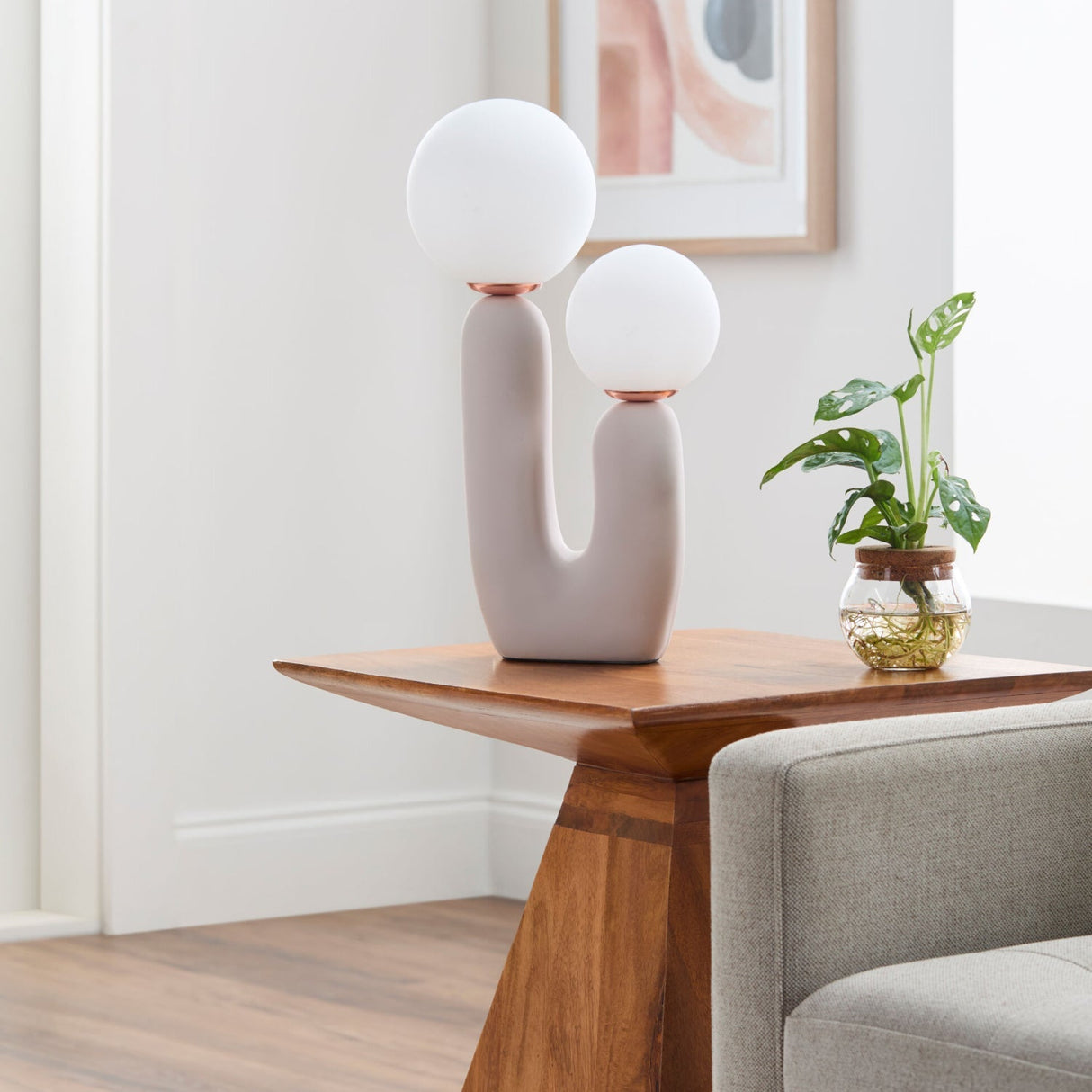 Modern European furniture - Double Round Glass Table Lamp S - www.oroa.com