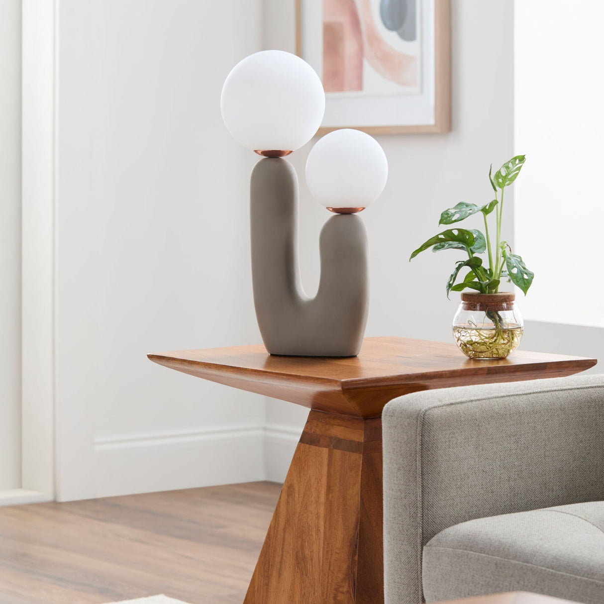 Modern European furniture - Double Round Glass Table Lamp S - www.oroa.com
