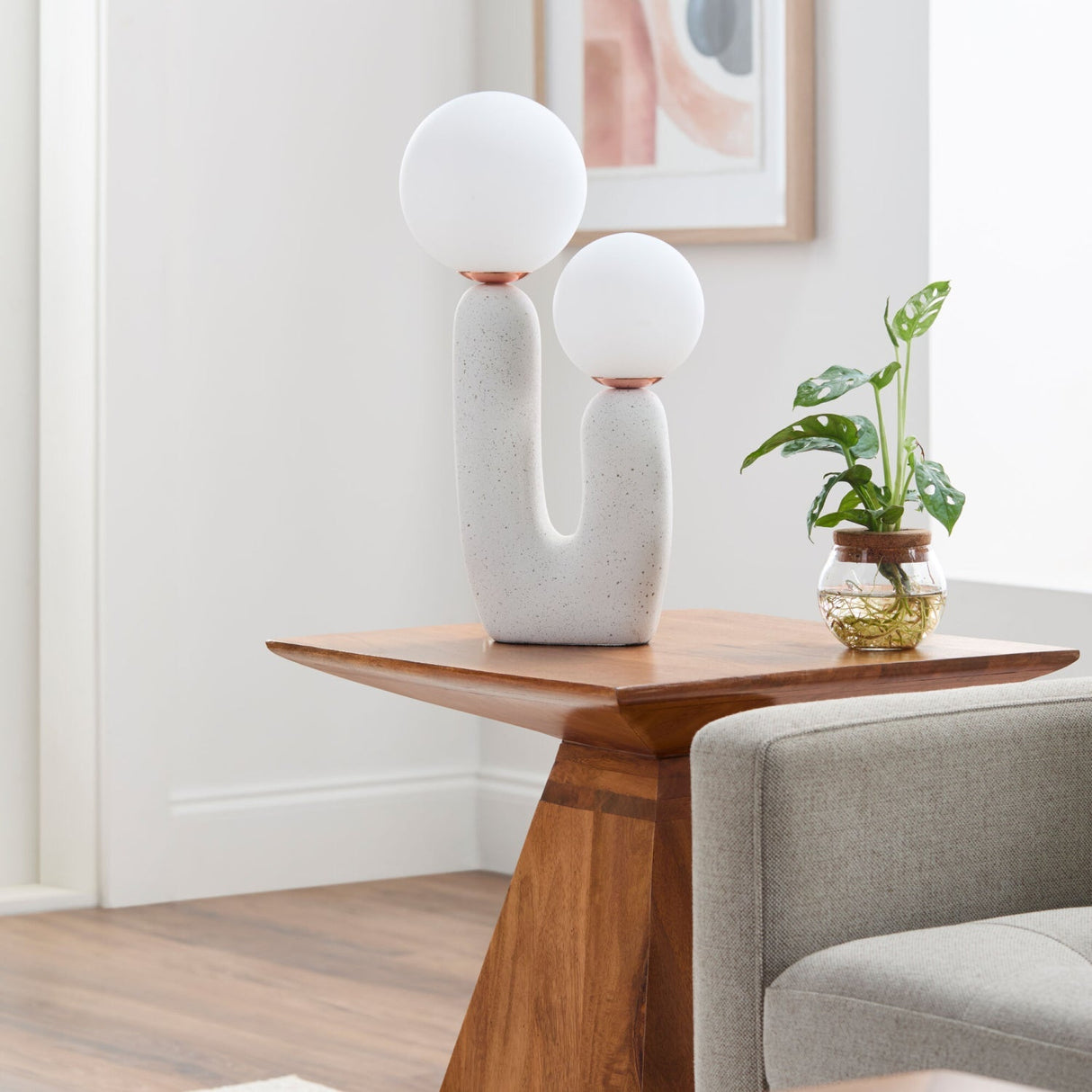 Modern European furniture - Double Round Glass Table Lamp S - www.oroa.com