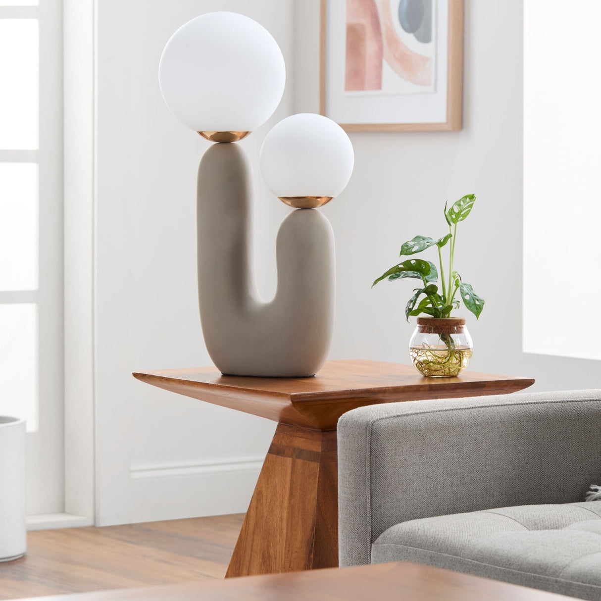 Modern European furniture - Double Round Glass Table Lamp L - www.oroa.com