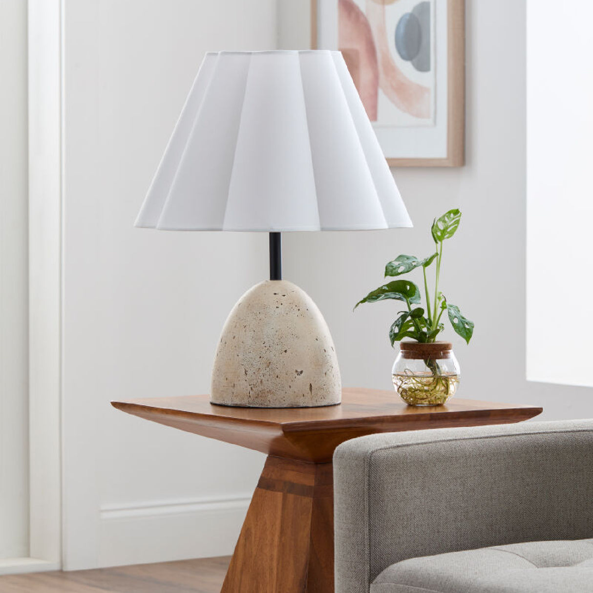 Modern European furniture - Brown Concrete Cotton Table Lamp - www.oroa.com
