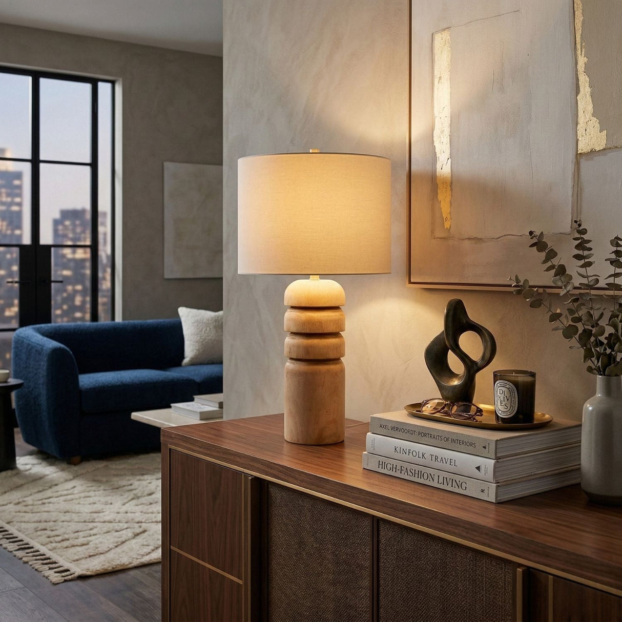 Modern European furniture - Painted Wood Accent Table Lamp - www.oroa.com